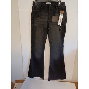 VIPONES Bell Bottom Black Jeans for Women Distressed Jeans Size 8 (30X31)